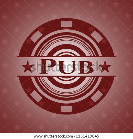 Pub retro style red emblem