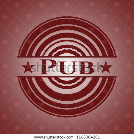 Pub retro style red emblem