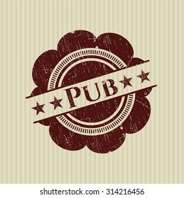 Pub rubber grunge stamp