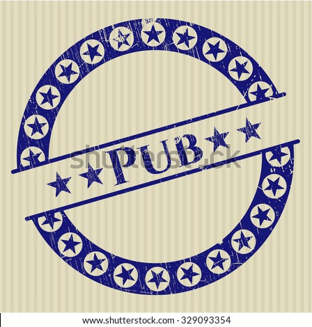 Pub rubber grunge stamp
