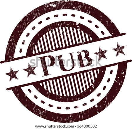 Pub rubber grunge stamp