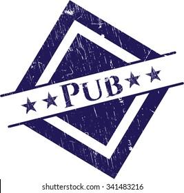 Pub rubber stamp with grunge texture