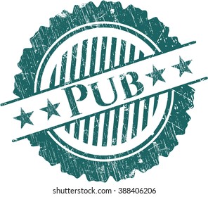 Pub rubber stamp with grunge texture