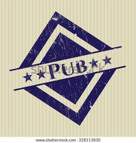 Pub rubber stamp with grunge texture