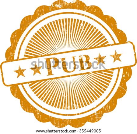 Pub rubber stamp with grunge texture