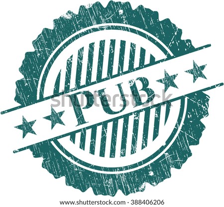 Pub rubber stamp with grunge texture