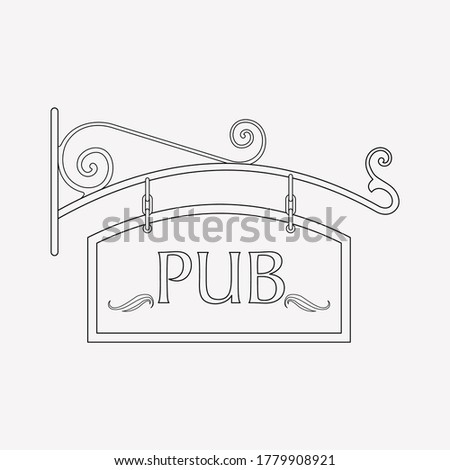 Pub sign icon line element. Vector illustration of pub sign icon line isolated on clean background for your web mobile app logo design.