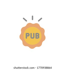 Pub-Zeichen, Label-Symbol. Einfache, farbige Vektorelemente internationaler Biertagssymbole für i und ux, Website oder mobile Anwendungen