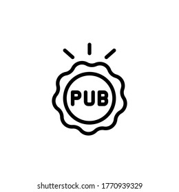 Pub sign, label icon. Simple line, outline vector elements of international beer day icons for ui and ux, website or mobile application