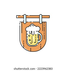 Pub signboard icon. Vector modern beer bar sign. 