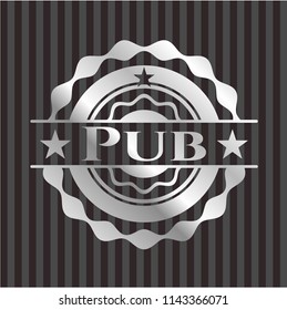 Pub silver shiny badge