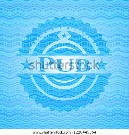 Pub water concept badge.
