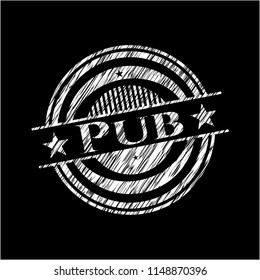 Pub written with chalkboard texture