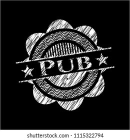 Pub written withPub on chalkboard chalkboard texture