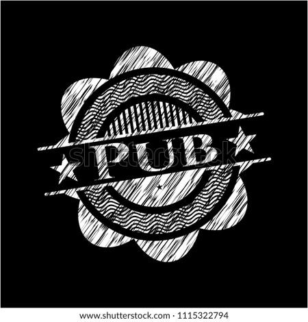 Pub written withPub on chalkboard chalkboard texture