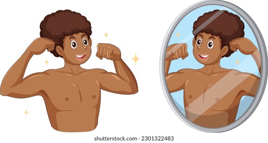 Puberty Boy Experiencing Physical Changes illustration