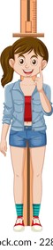 Puberty Girl Measuring Height illustration