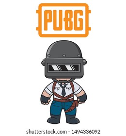 PUBG game character cartoon vector