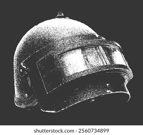 Pubg Mobile Helmet Illustration Black white