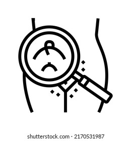 vector de icono de línea de pelo púbico. signo de vello púbico. símbolo de contorno aislado ilustración negra