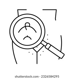 pubic hair line icon vector. pubic hair sign. isolated contour symbol black illustration