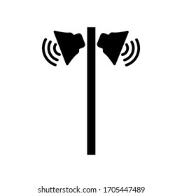 Public Address Loud Speakers On Pole - Street Loudspeaker Icon.