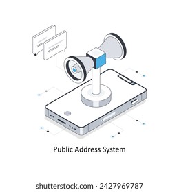 Public address system isometric stock illustration. EPS File stock illustration