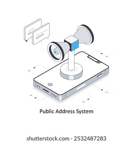 Public address system  Isometric stock illustration. EPS File stock illustration