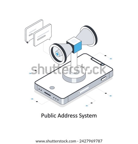Public address system isometric stock illustration. EPS File stock illustration