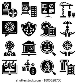 public administration ,company and finance icons vector set. public administration and accounting, bank, report, payment and business illustration