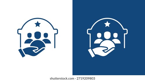 Public Administration Glyph, with light and dark background