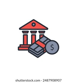 Public administration icon. vector.Editable stroke.linear style sign for use web design,logo.Symbol illustration.