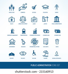 Public Administration Icons Set
