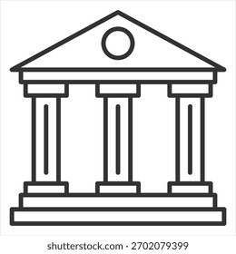 Public Administration Outline Icon Vector Illustration