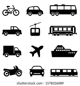 Public  air  land  sea transportation web icon set