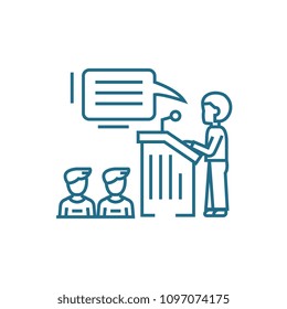 Public appeal linear icon concept. Public appeal line vector sign, symbol, illustration.