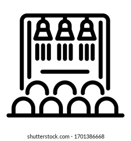 Public audience icon. Outline public audience vector icon for web design isolated on white background