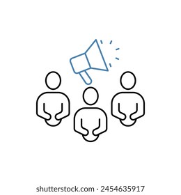 public awareness concept line icon. Simple element illustration. public awareness concept outline symbol design.