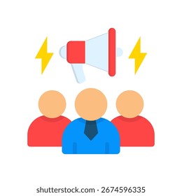 Public Awareness Icon Flat Vector Illustration