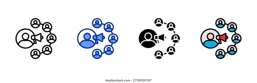 Public Awareness icon set multiple style collection