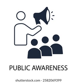 public awareness icon. vector.Editable stroke.linear style sign for use web design,logo.Symbol illustration.