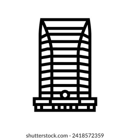 public bank building line icon vector. public bank building sign. isolated contour symbol black illustration