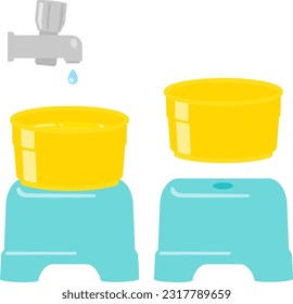 Public bath bowl and bath chair