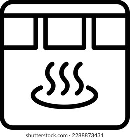Public bath line drawing icon illustration