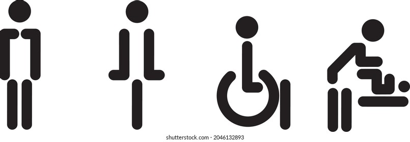 Public Bathroom Icons in Vector