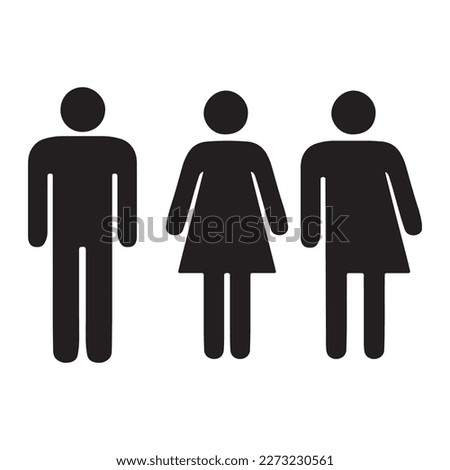 Public bathroom sign with third gender and sex sign.