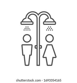Public beach shower icon in flat style.Vector illustration.