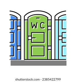 public bio toilet color icon vector. public bio toilet sign. isolated symbol illustration