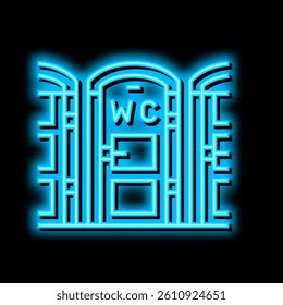 public bio toilet neon light sign vector. public bio toilet illustration