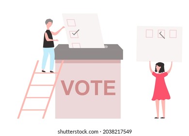 The public brings its decision to the voting box.